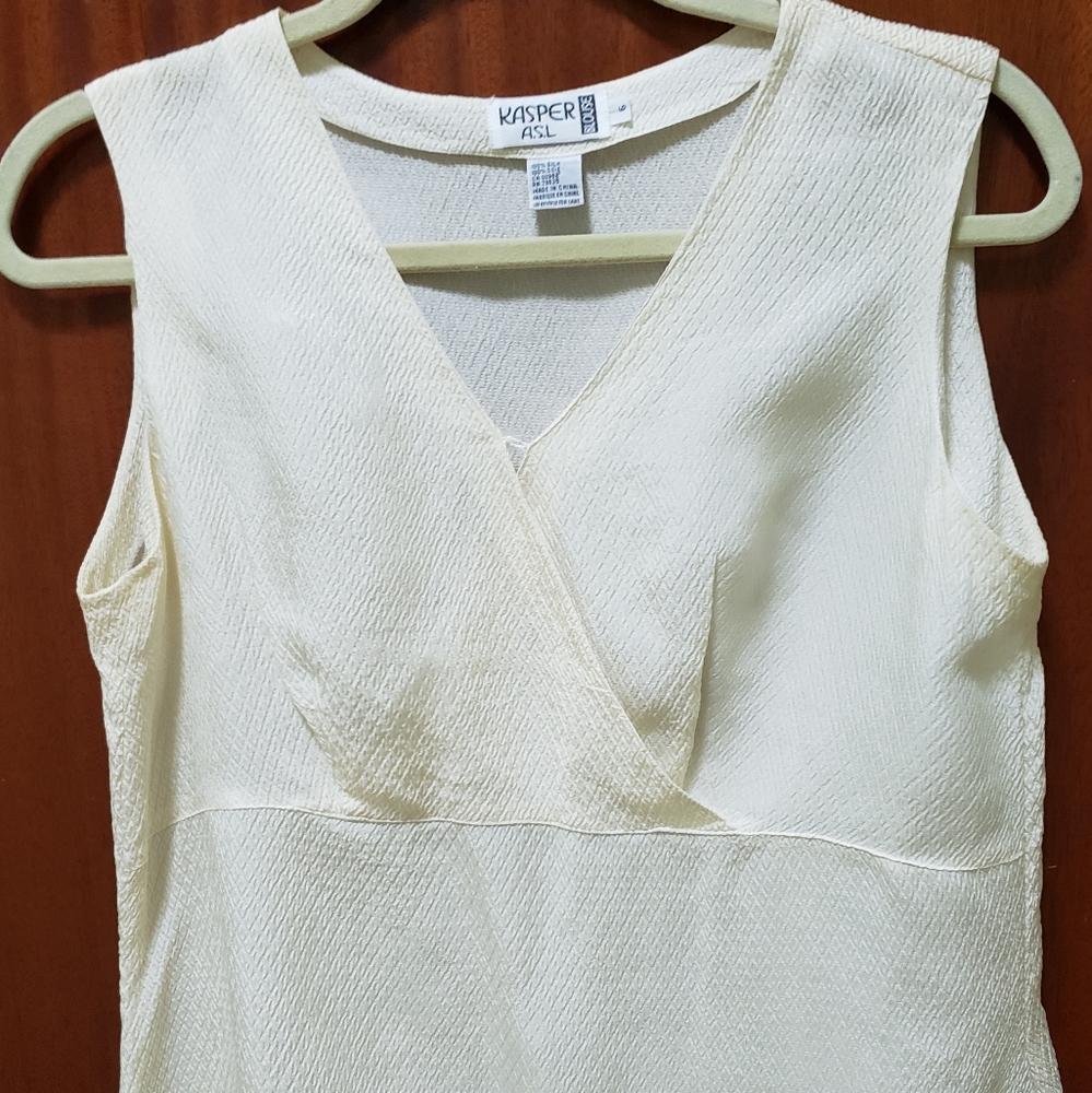 Kasper beige silk blouse
